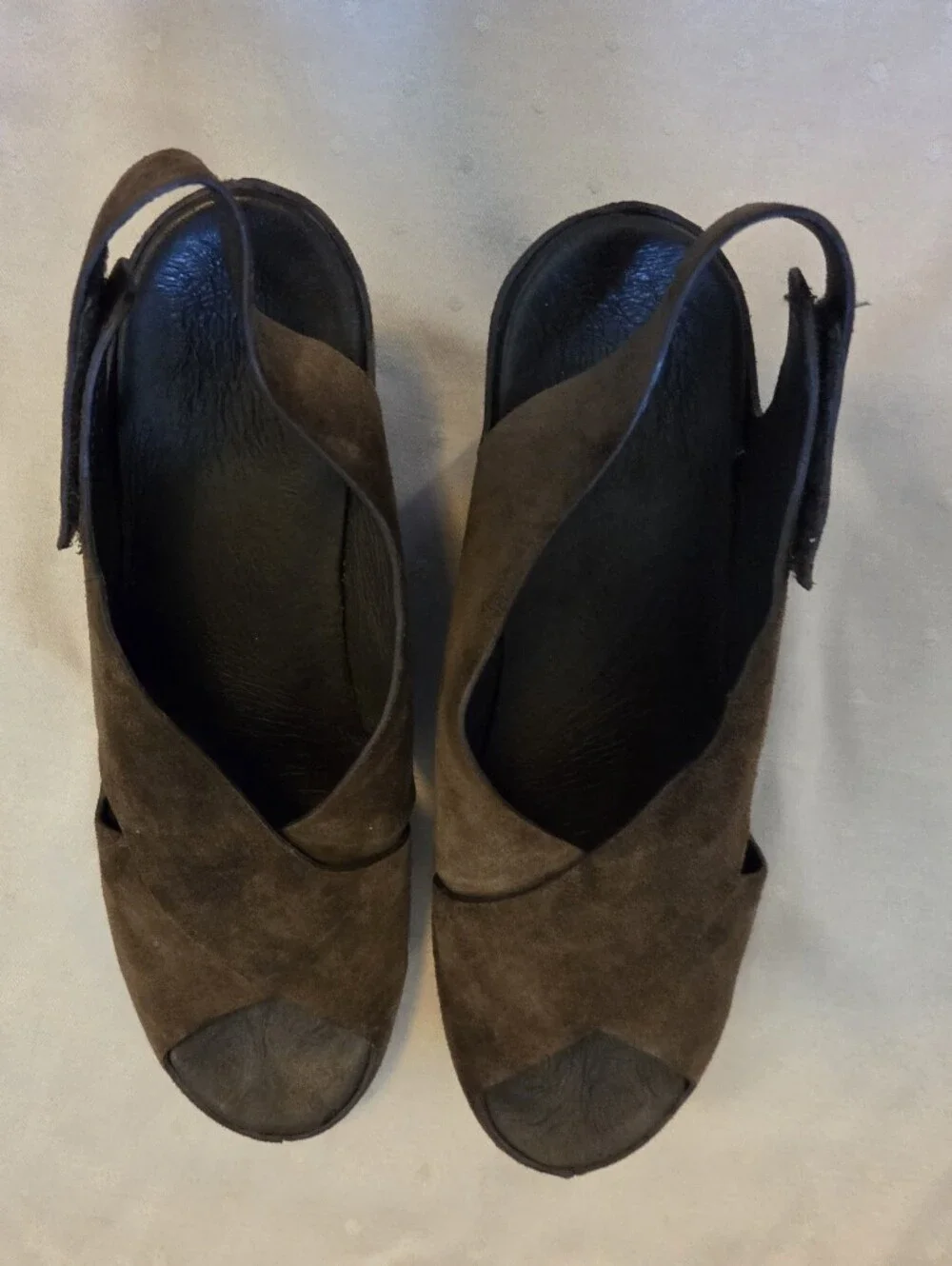 Suede Slingback Wedge Sandals